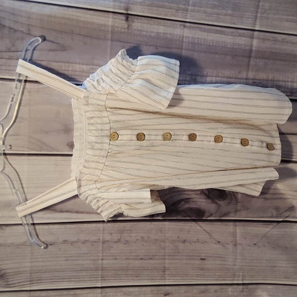 Pinstripe off the shoulder tunic medium - Picture 1 of 6